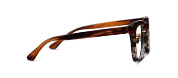 side view of crawford glasses in the color brown ombre horn