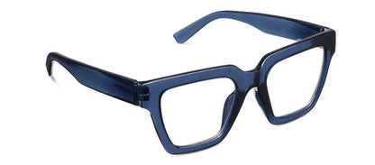 angled view of Take a Bow glasses in navy