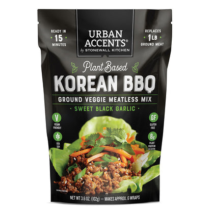 Plant Based Korean BBQ Meatless Mix package displayed against a white background