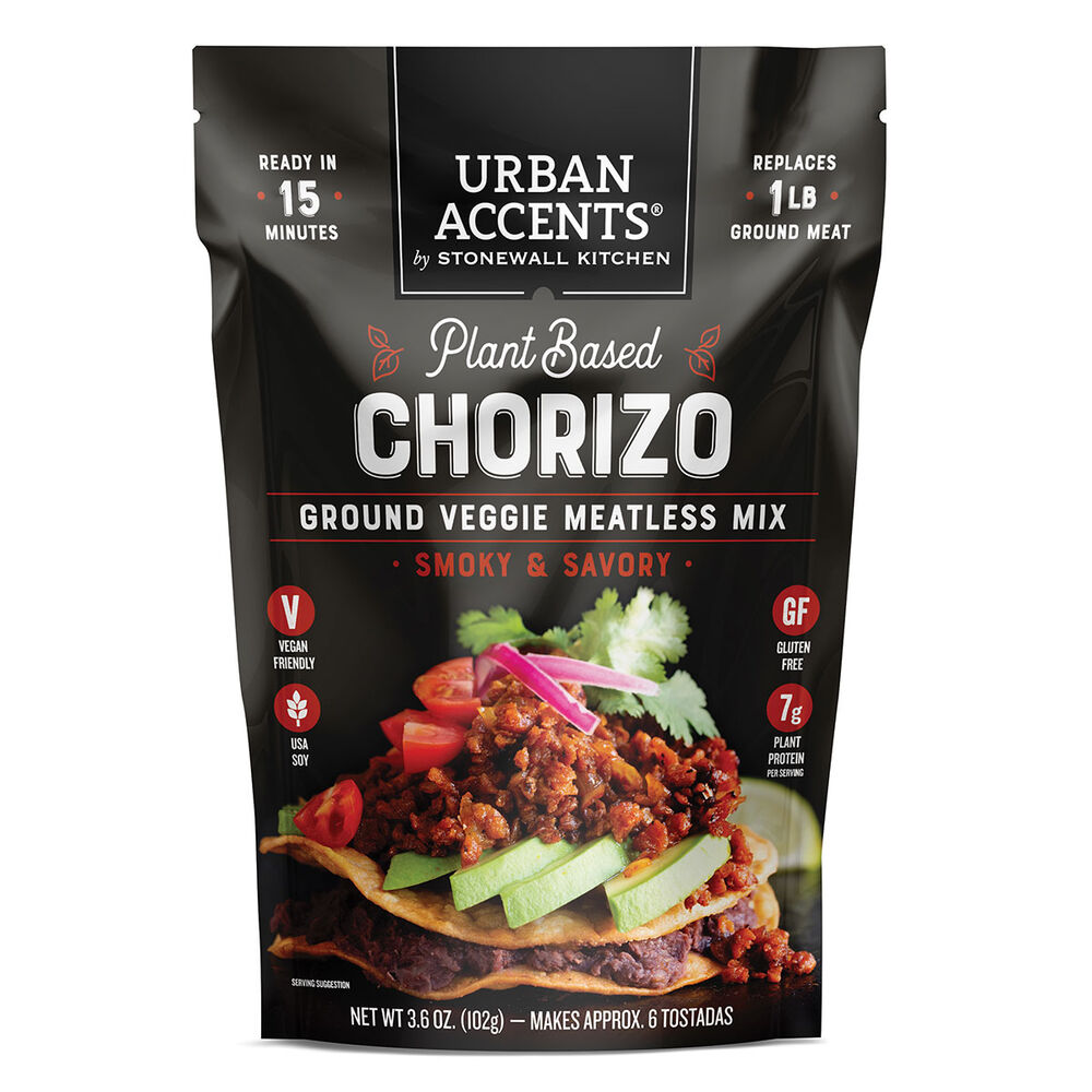 Plant Based Chorizo Meatless Mix package displayed against a white background