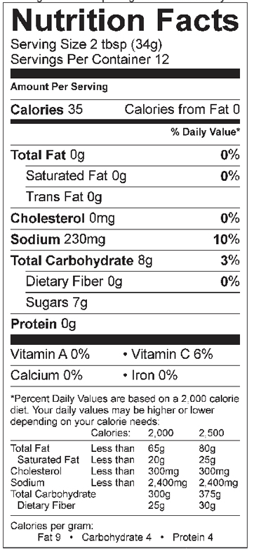 nutrition facts. Please call 501-327-2182 for more information.