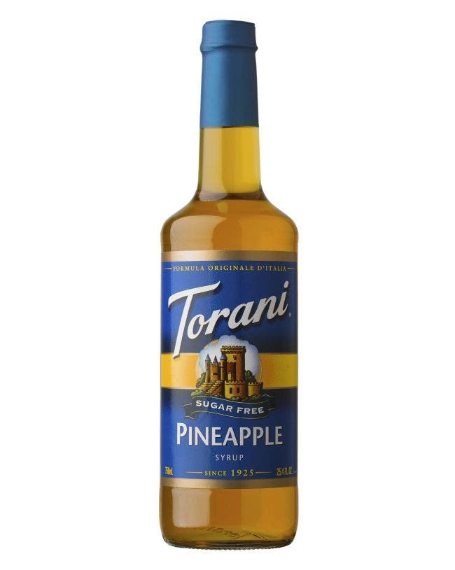 torani glass bottle of pineapple sugar free syrup