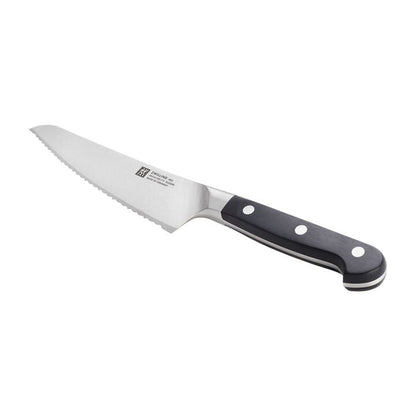 angled view of Pro 7 Inch Bread Knife on a white background.
