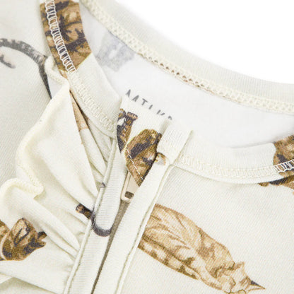 close-up of neck line of cat romper