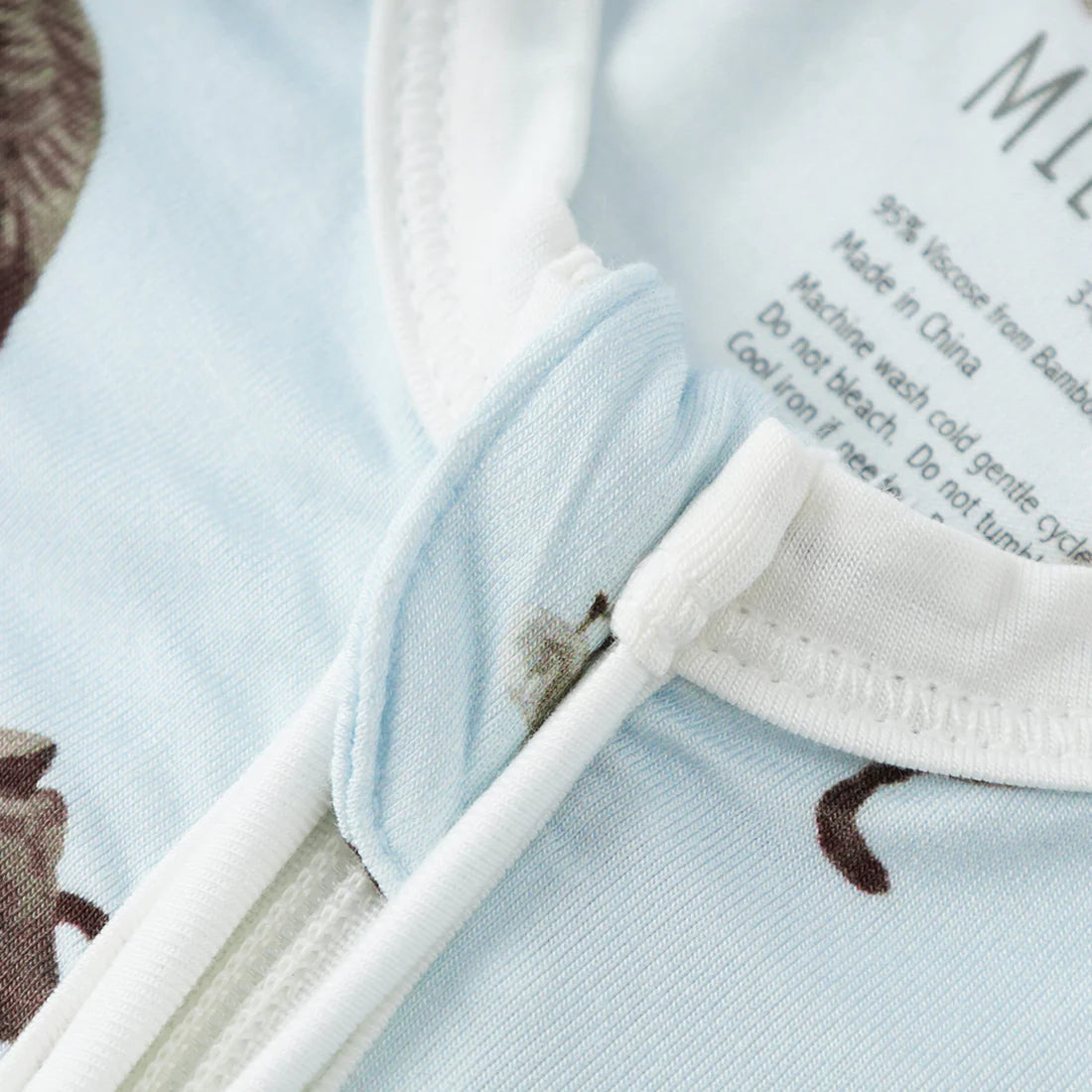 close-up of neck line on goose romper