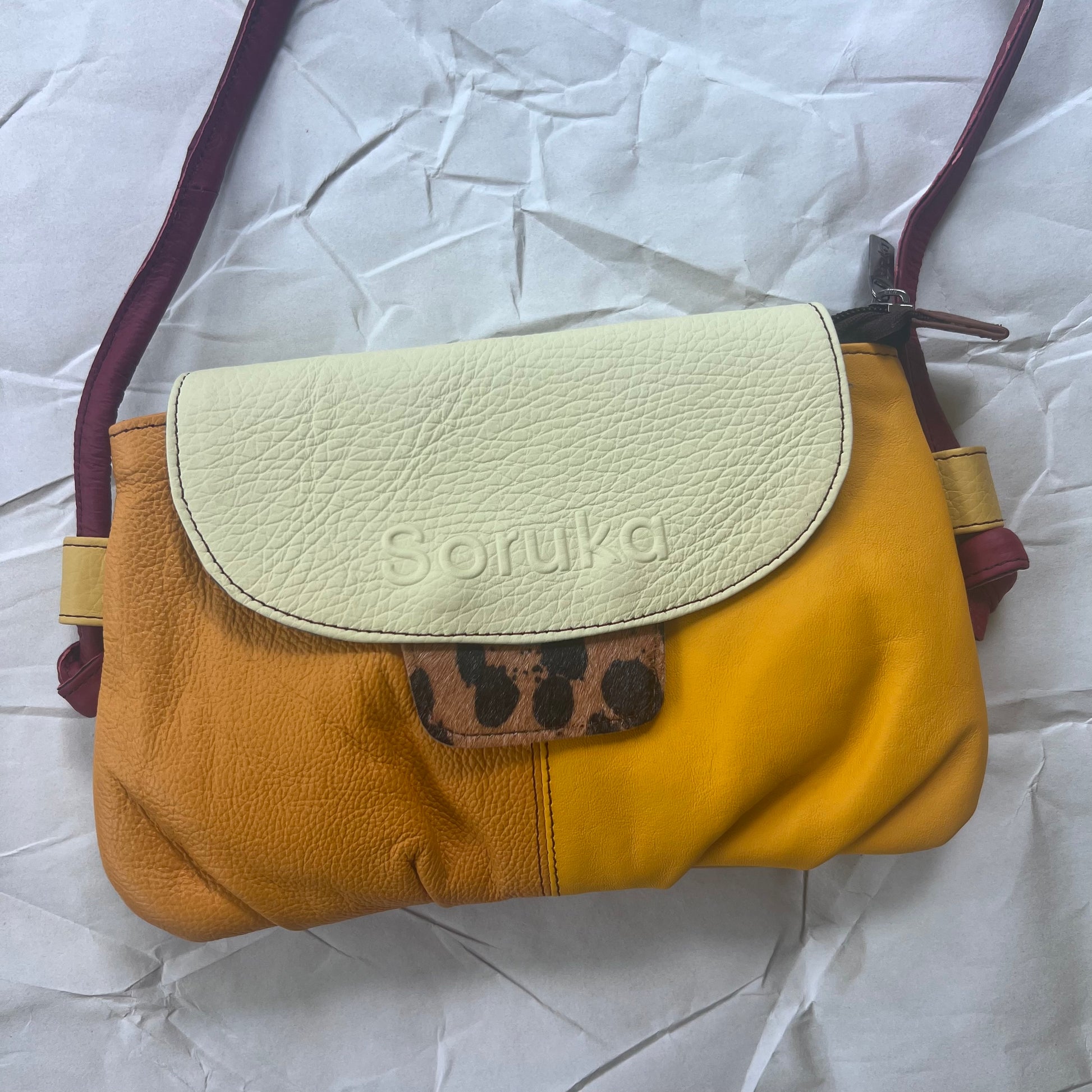 sunshine Gianna Crossbody Purse with animal print tab