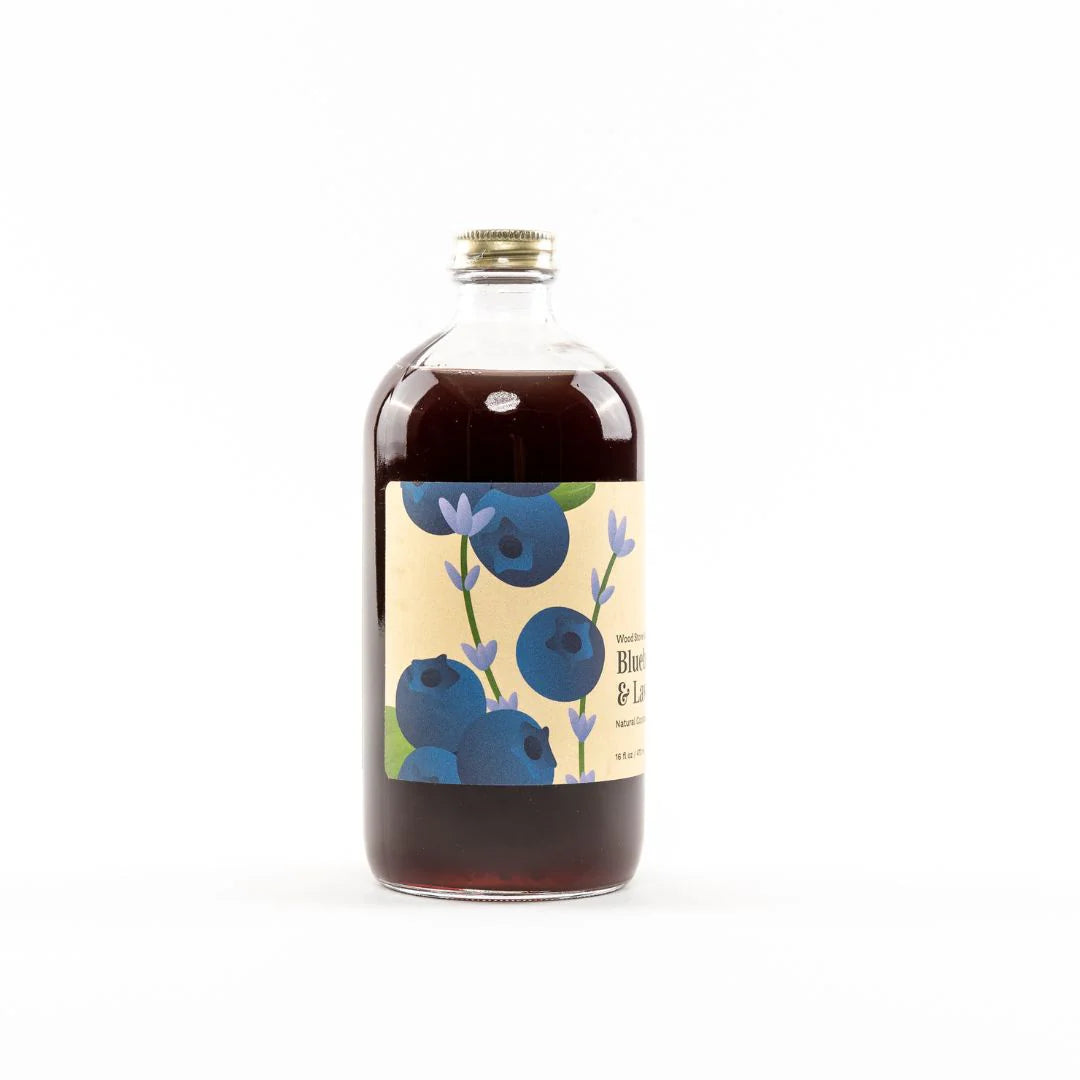 side view of bottle of Blueberry & Lavender Mixer