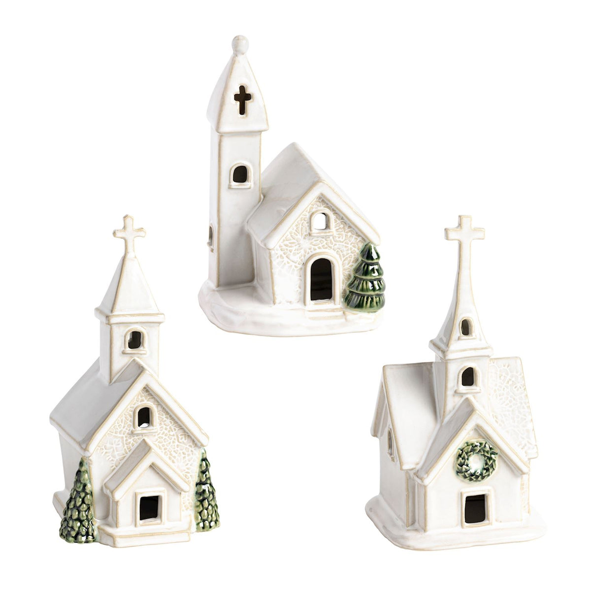 3 church sitters on a white background
