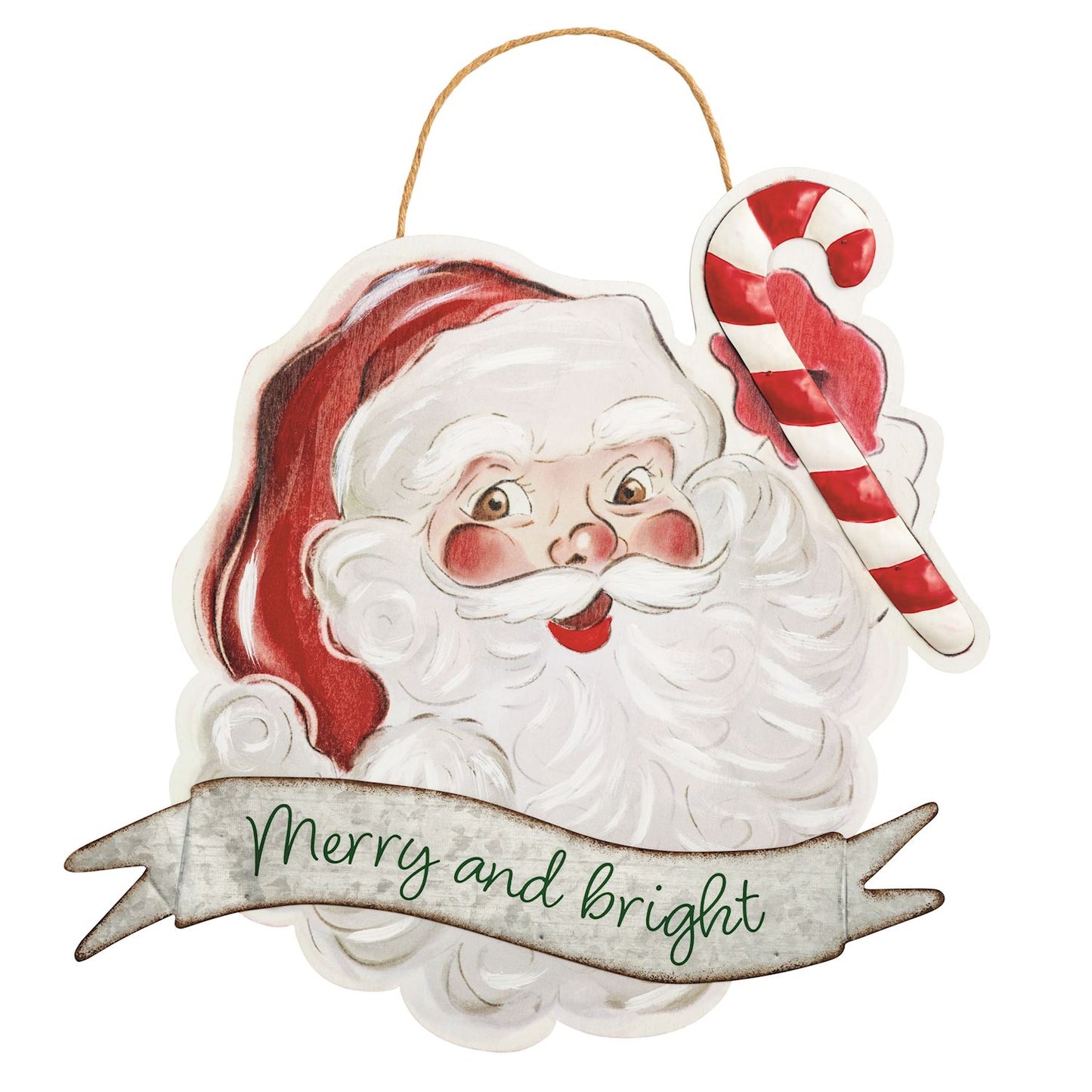 Vintage Santa Door Hanger shown on a white background
