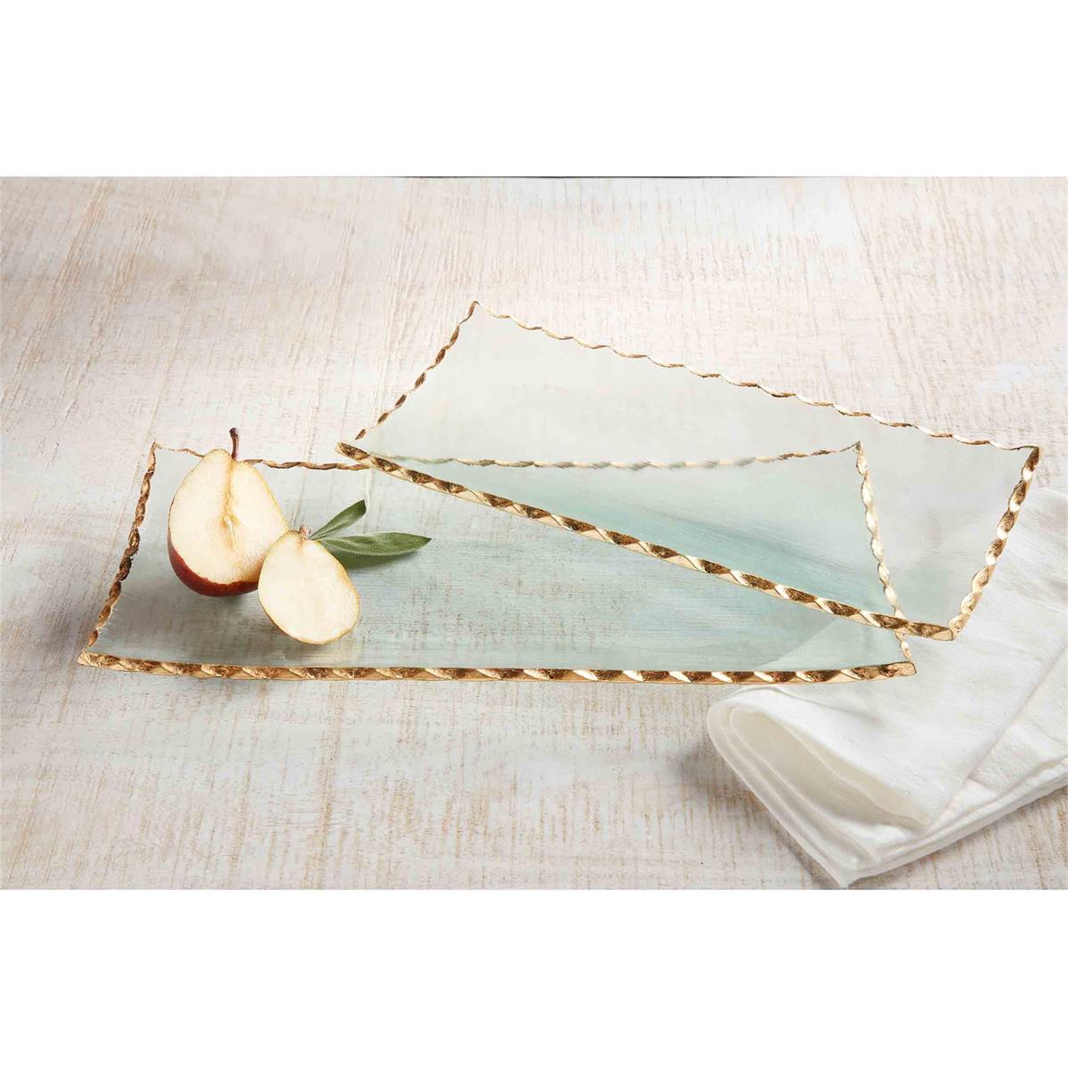 Mud Pie - Gold Edge Glass Tray