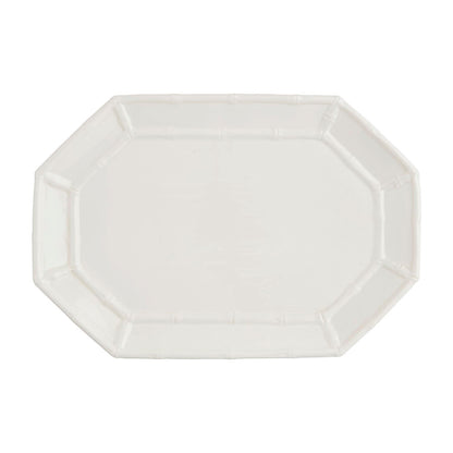 White Bamboo Platter Shown on a white background.