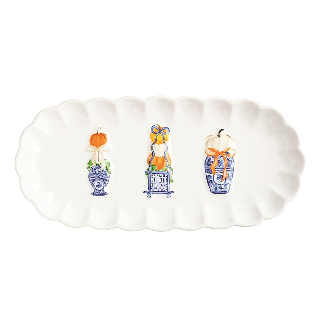 Pumpkin Topiary Tray shown on a white background