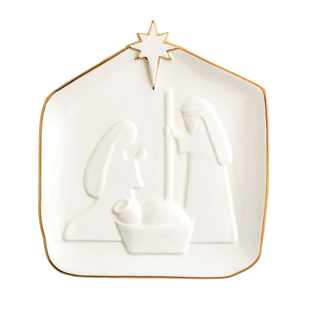 nativity platter on a white background