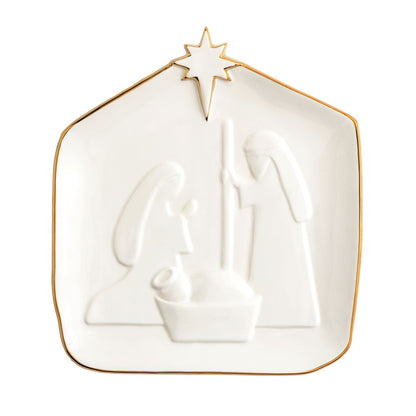nativity platter on a white background