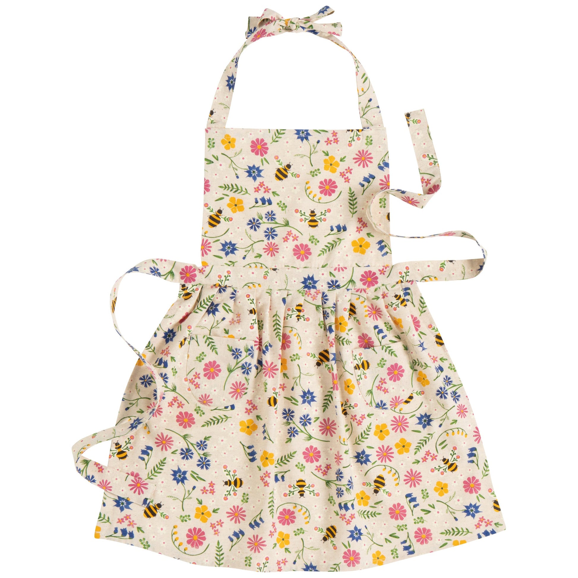 bee garden apron laying flat