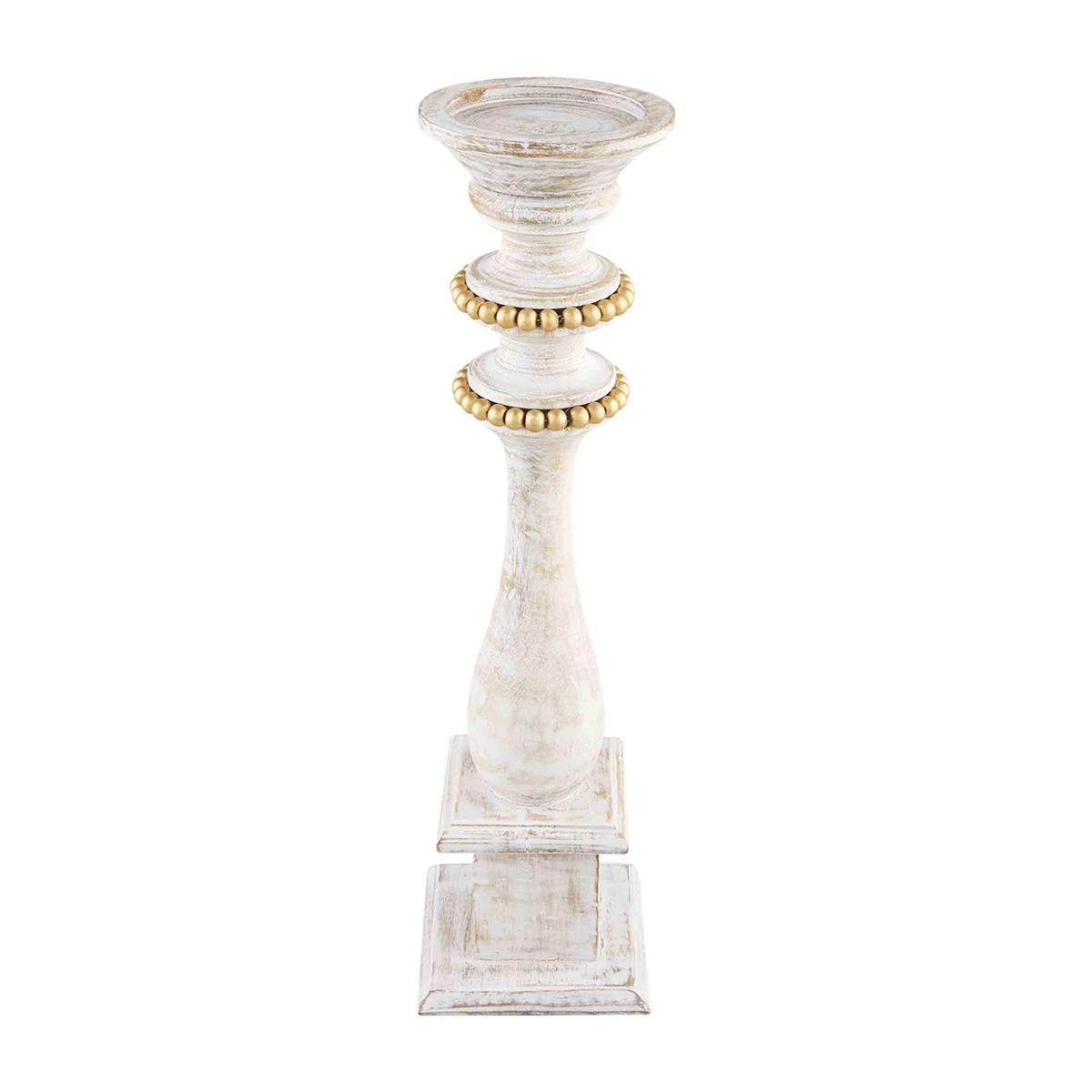medium gold bead candlestick displayed against a white background