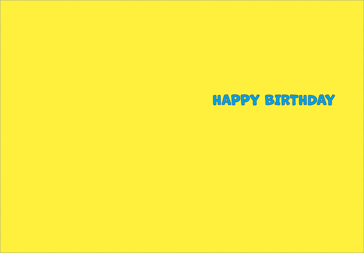 inside view of card is yellow with blue text listed in the description