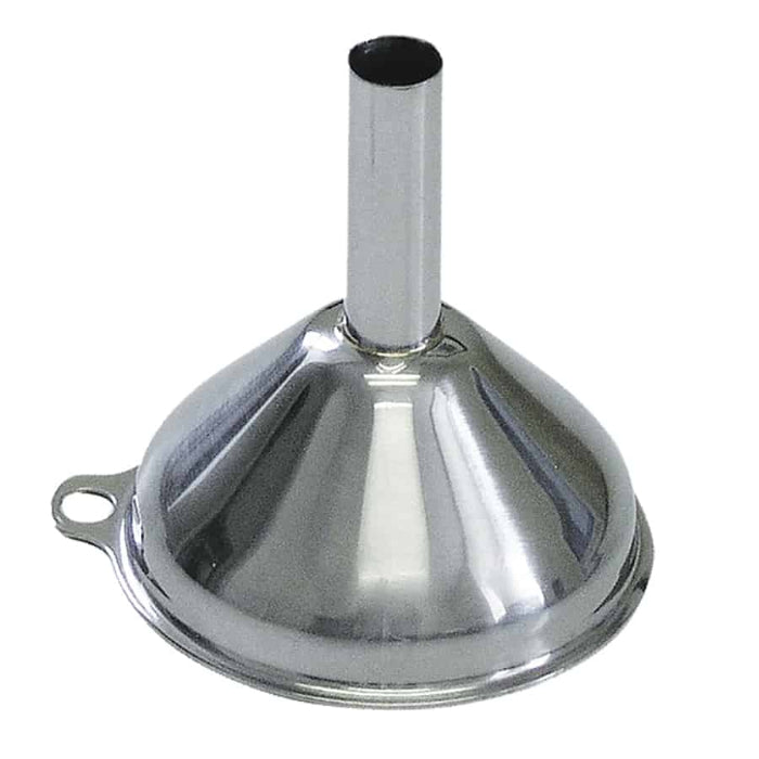 Metal funnel on a white background