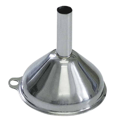 Metal funnel on a white background