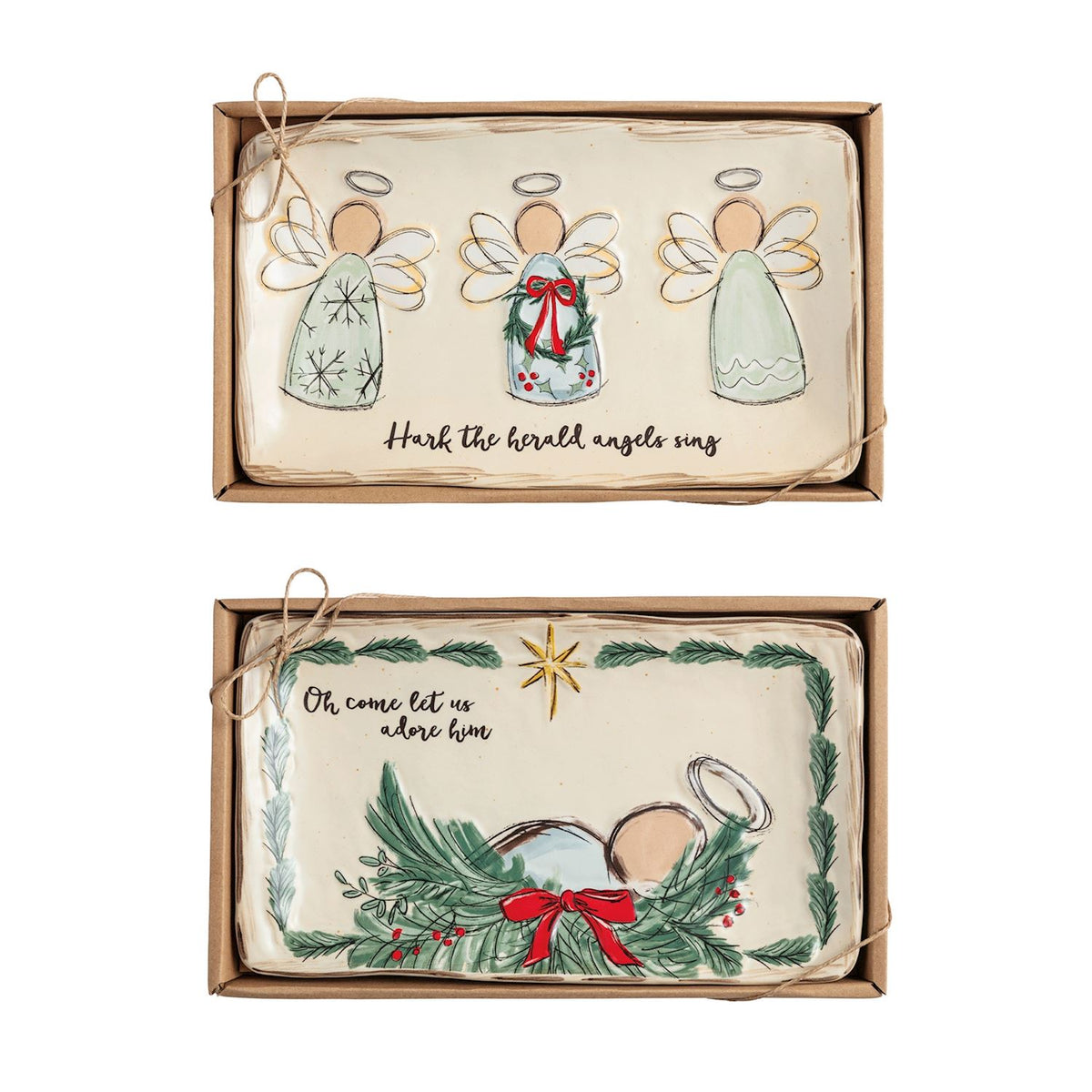 2 assorted trays on a white background