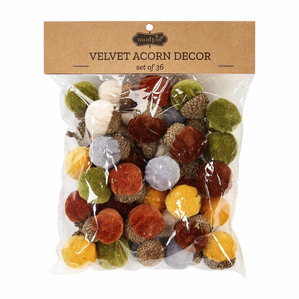 bag of velvet acorns.