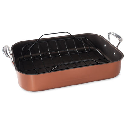 Extra Large Copper Roaster with rack