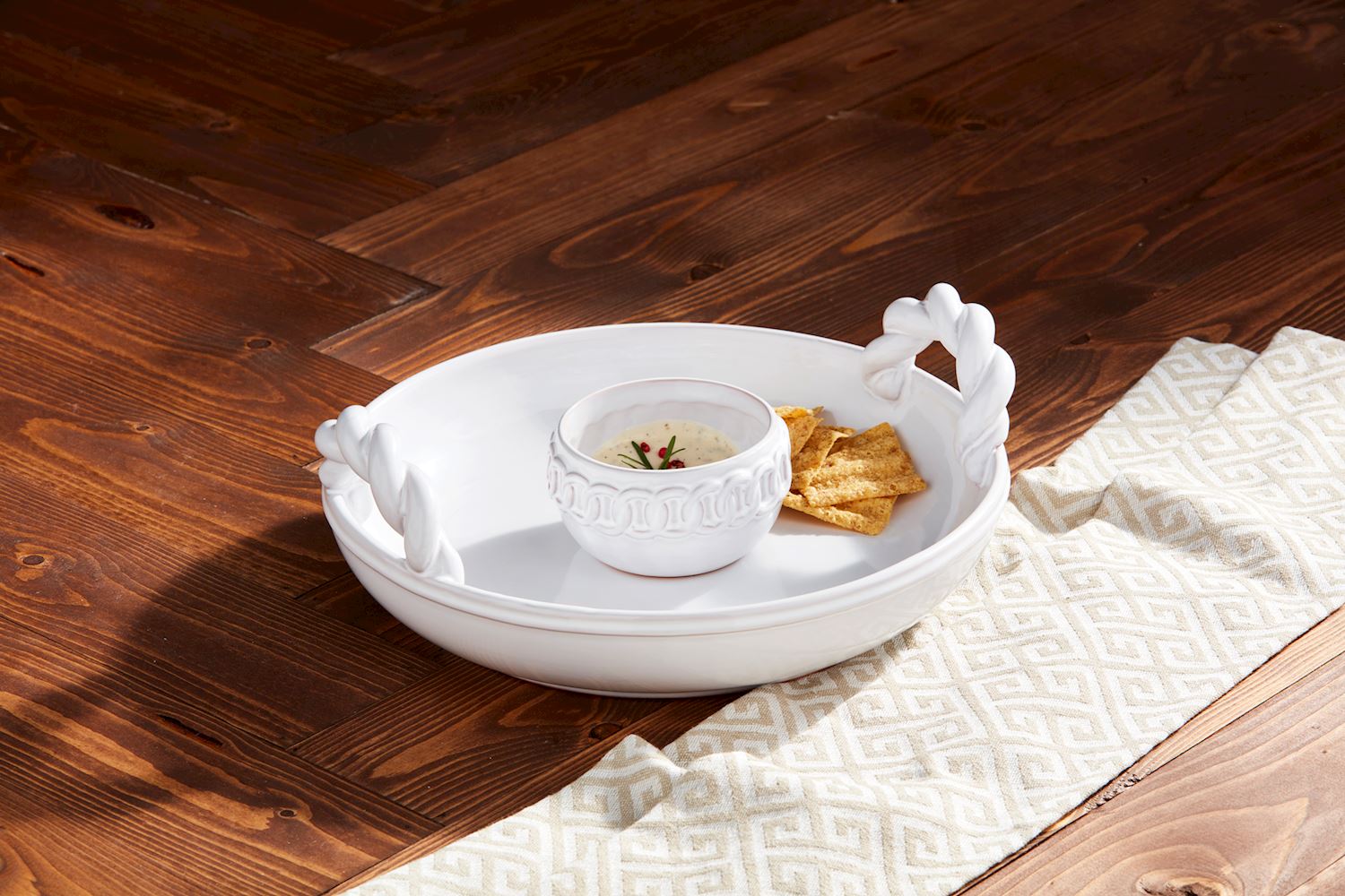 Mud Pie Twisted Handle Chip & Dip