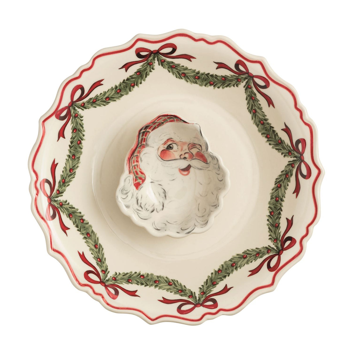 Santa Chip & Dip Bowl on a white background