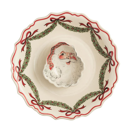 Santa Chip & Dip Bowl on a white background