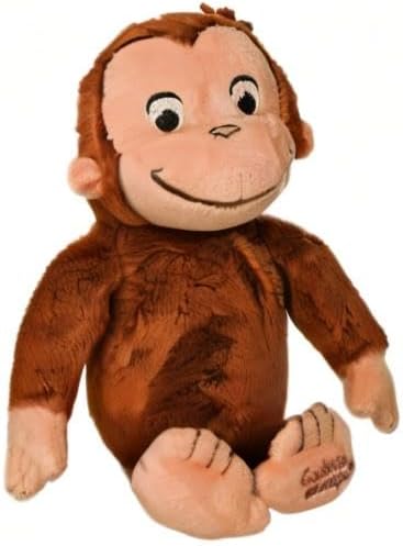 angled front view of Curious George Plush sitting on a white background