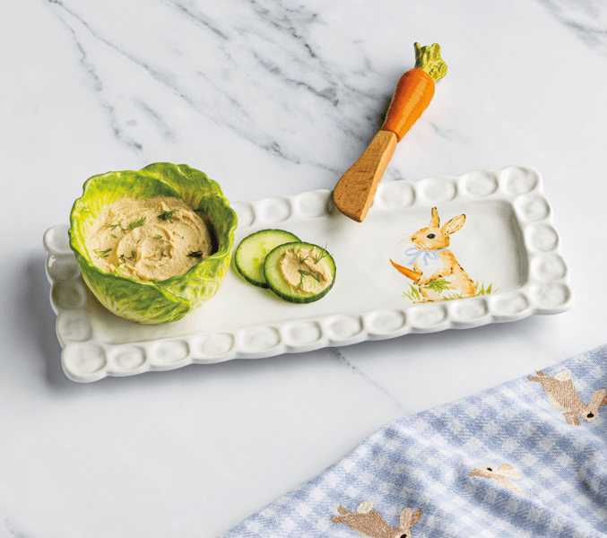 Mud Pie - Bunny Cabbage Tidbit Bowl and Tray