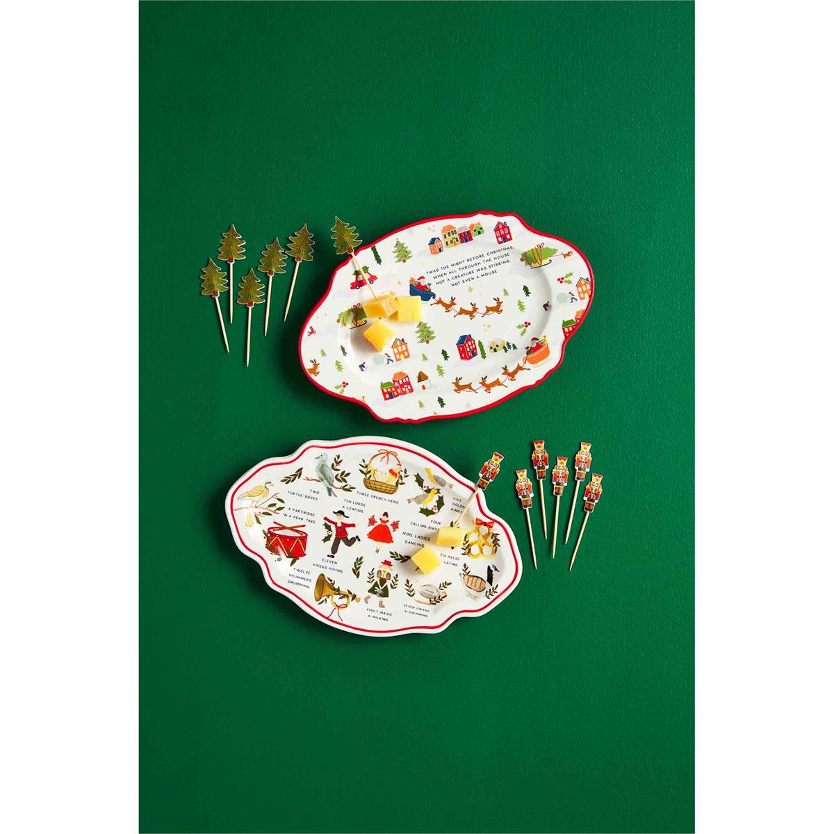 Mud Pie Christmas Plate & Toothpick Set Kitchen Store & More