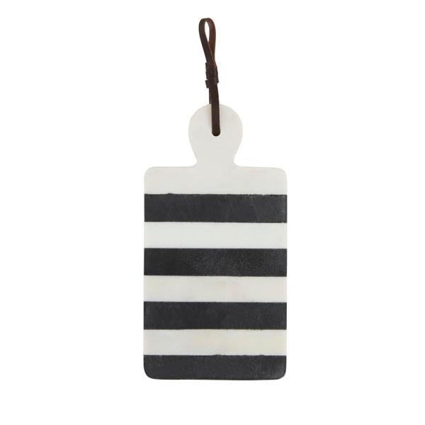 Rectangular black and white stripe marble board.