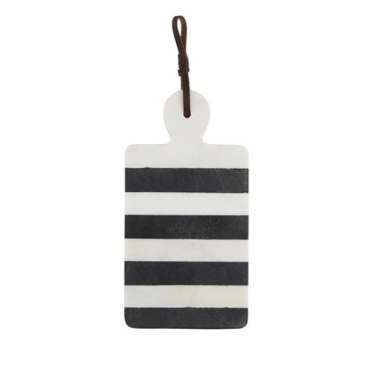 Rectangular black and white stripe marble board.
