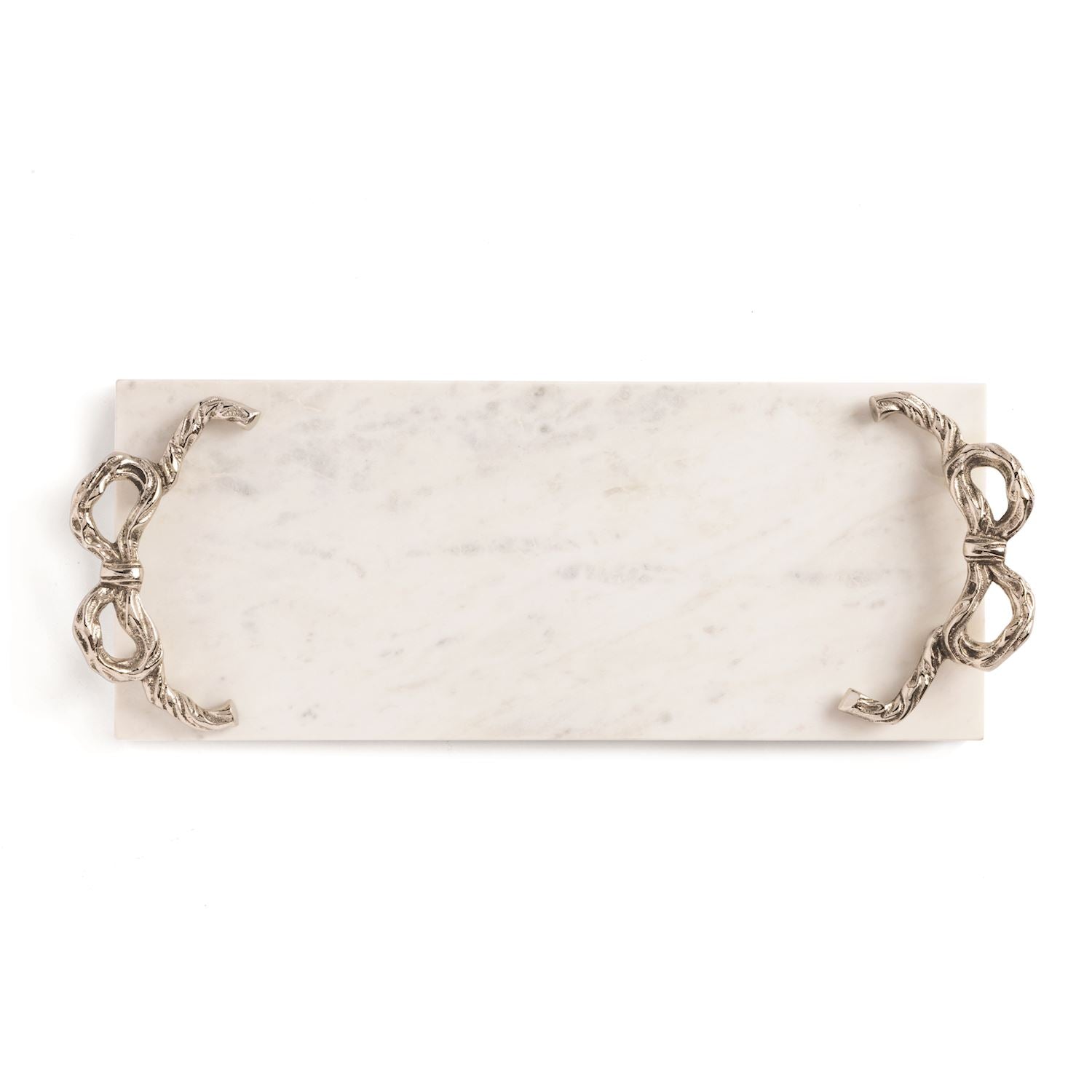 marble board with silver bow handles