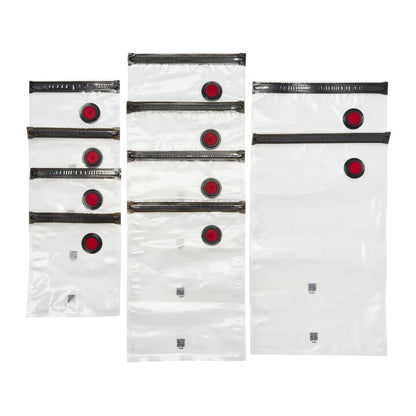 assorted Vacuum Bags arranged on a  white background.