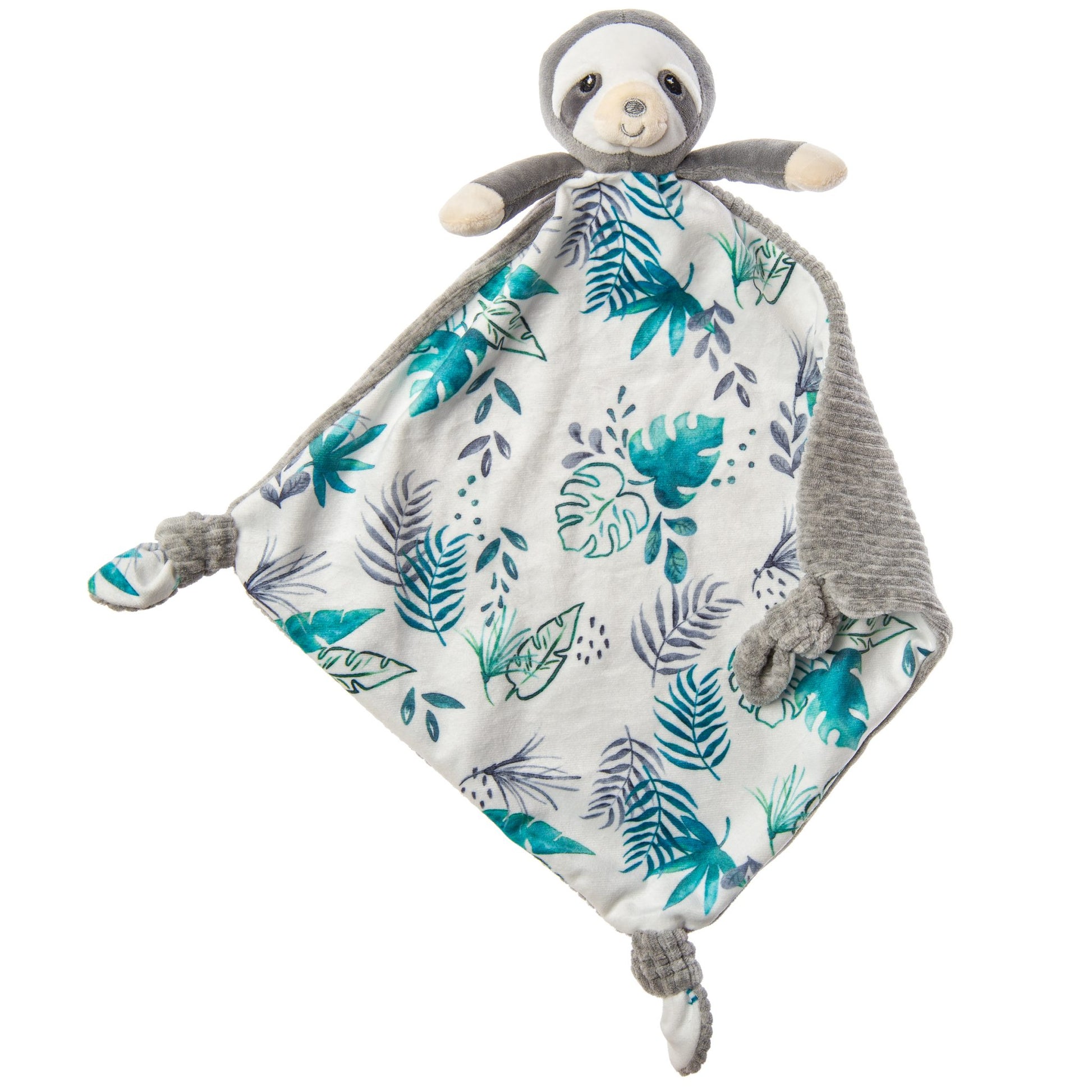 Little Knottie Sloth Blanket displayed agaisnt a white background