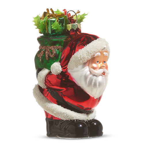 glass santa ornament