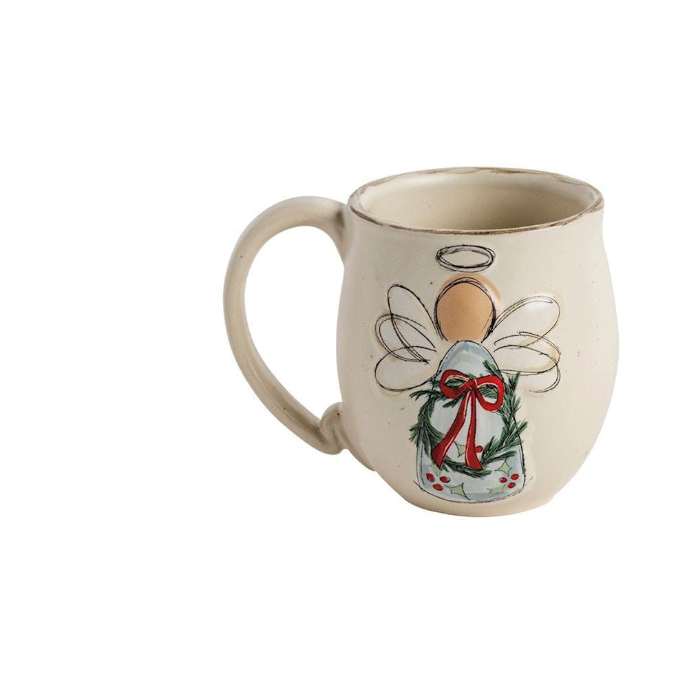 mug with christmas angel printed on it