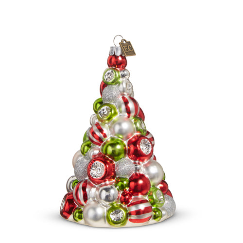 glass tree design to look like a stack of ornaments.