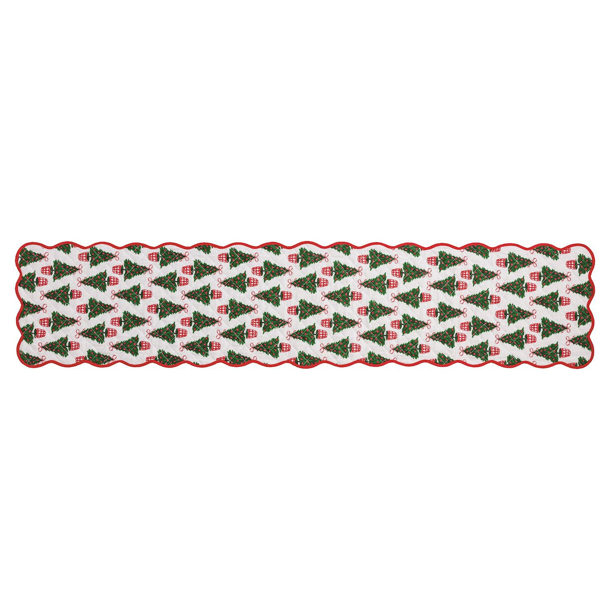 quilted tree table runner on a white background