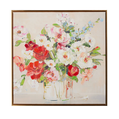 floral in a vase framed canvas print.