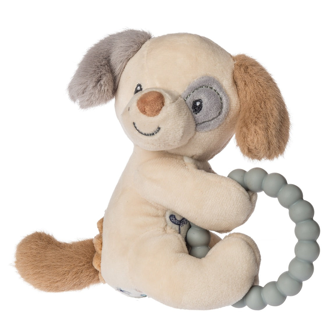 front view of the Puppy Teether Rattle displayed against a white background