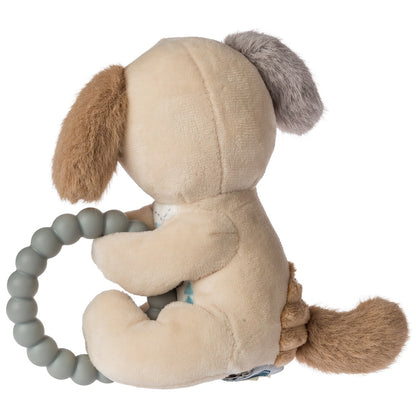 back view of the Puppy Teether Rattle displayed against a white background