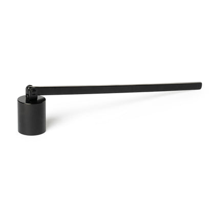 black candle snuffer displayed against a white background