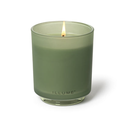 Hinoki Sage Glass Candle on a white background