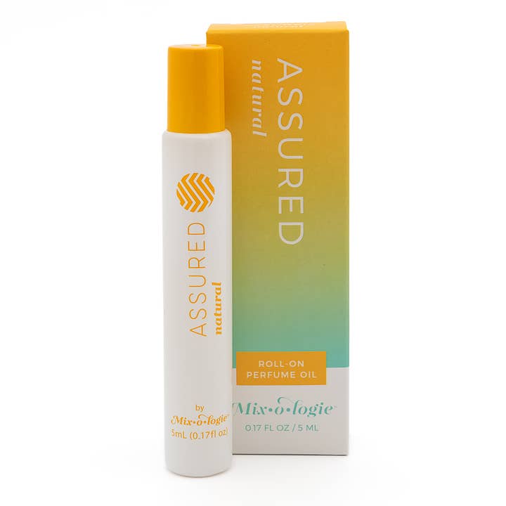 Rollerball Perfume Oil, Assured and its box