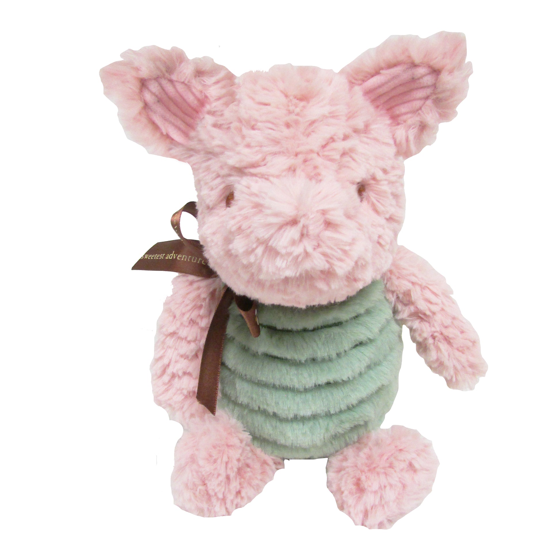 front view of Classic Piglet Plush Toy on a white background