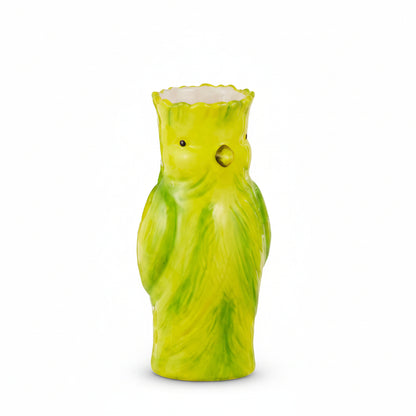 greenish yellow cockatoo bud vases shown on a white background