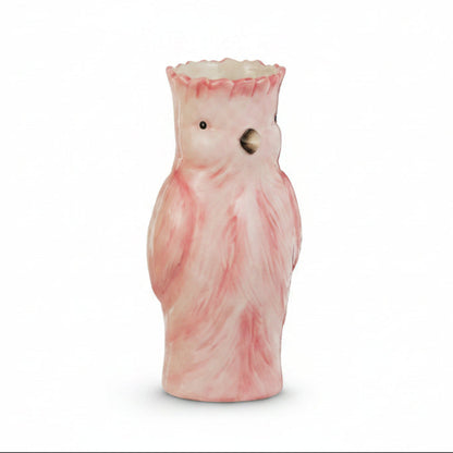 pink cockatoo bud vases shown on a white background